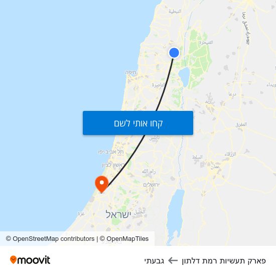 מפת פארק תעשיות רמת דלתון לגבעתי