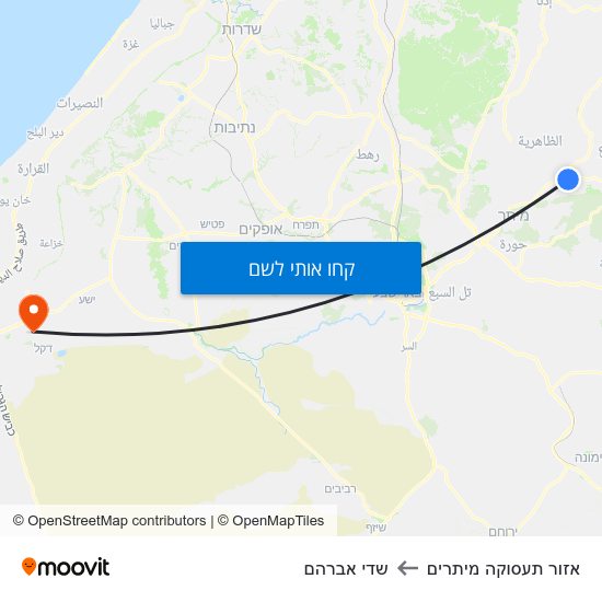 מפת אזור תעסוקה מיתרים לשדי אברהם