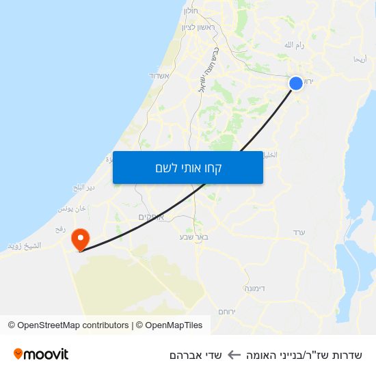 מפת שדרות שז''ר/בנייני האומה לשדי אברהם