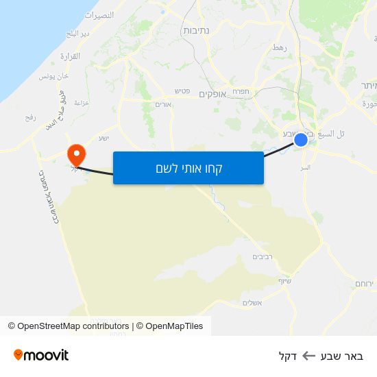 מפת באר שבע לדקל