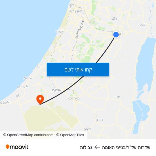 מפת שדרות שז''ר/בנייני האומה לגבולות