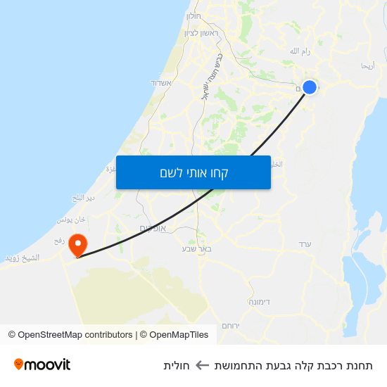 מפת תחנת רכבת קלה גבעת התחמושת לחולית