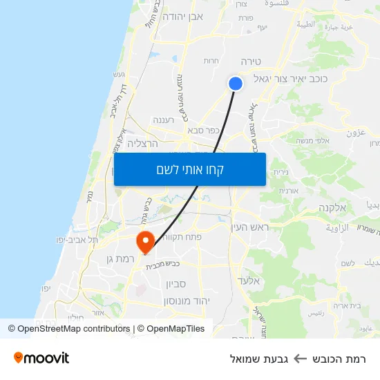 מפת רמת הכובש לגבעת שמואל