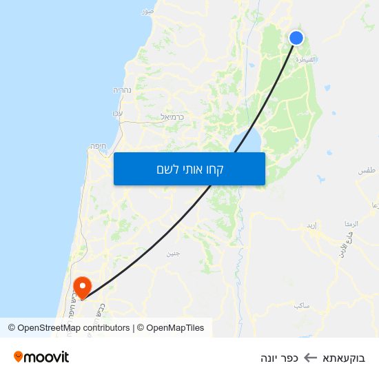מפת בוקעאתא לכפר יונה