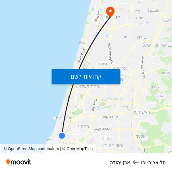 מפת תל אביב-יפו לאבן יהודה