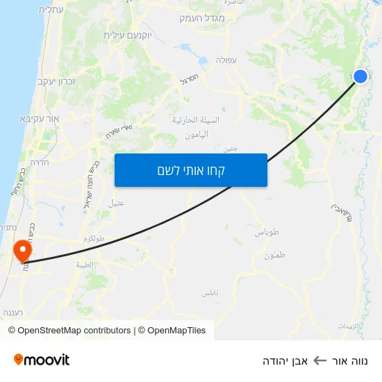 מפת נווה אור לאבן יהודה