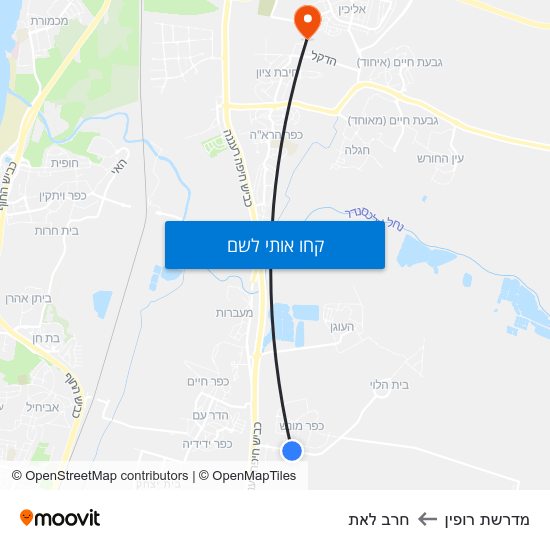 מפת מדרשת רופין לחרב לאת