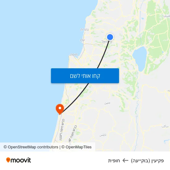 מפת פקיעין (בוקייעה) לחופית