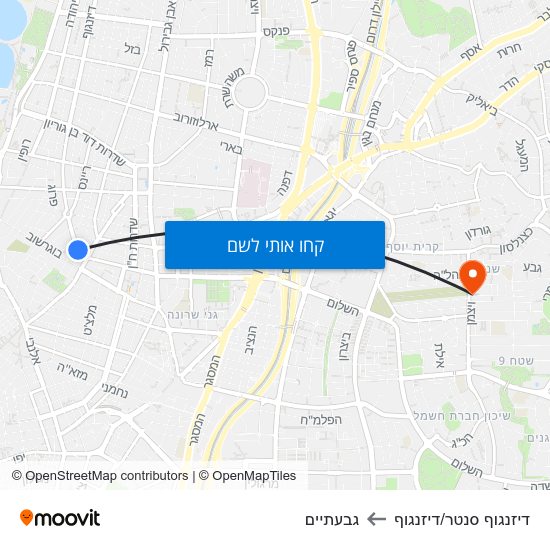 מפת דיזנגוף סנטר/דיזנגוף לגבעתיים