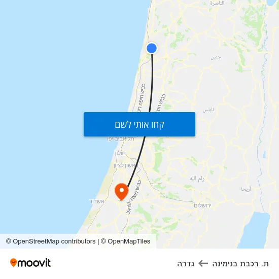 מפת ת. רכבת בנימינה לגדרה