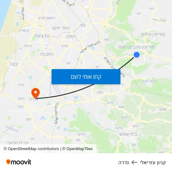 מפת קניון עזריאלי לגדרה