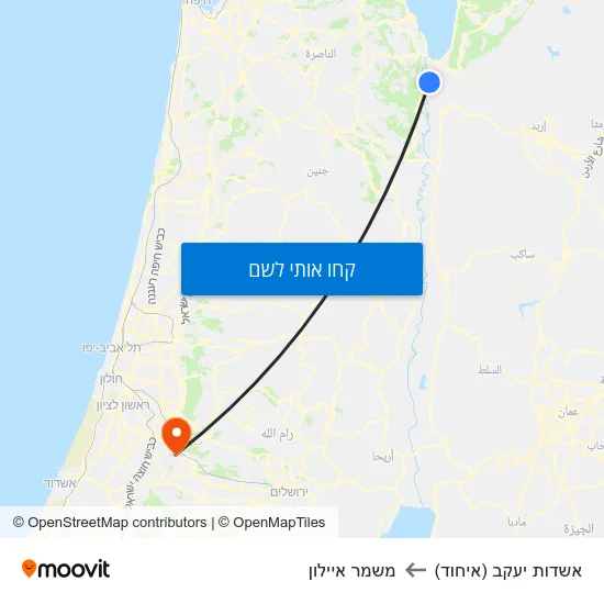 מפת אשדות יעקב (איחוד) למשמר איילון