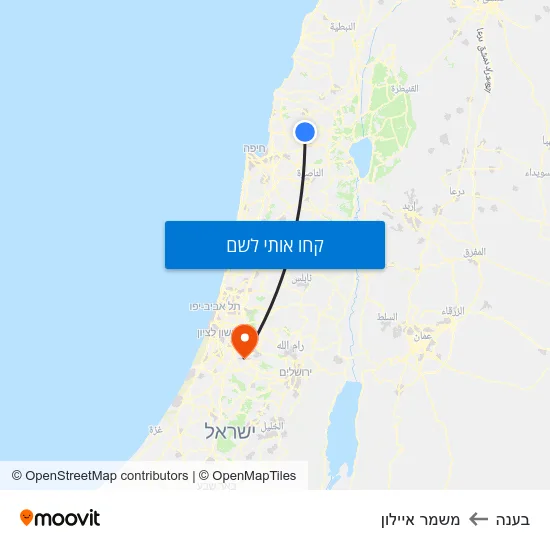 מפת בענה למשמר איילון