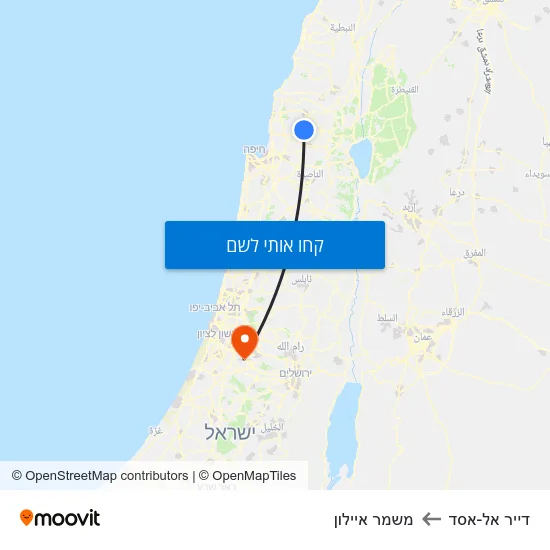 מפת דייר אל-אסד למשמר איילון