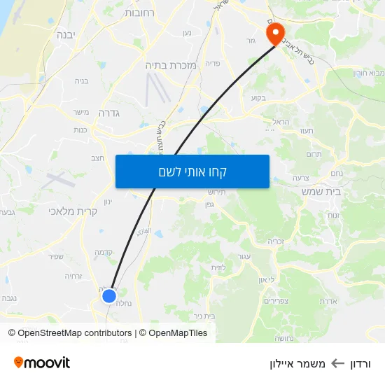 מפת ורדון למשמר איילון