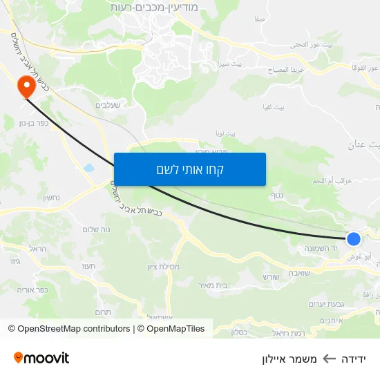 מפת ידידה למשמר איילון