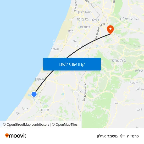 מפת כרמייה למשמר איילון