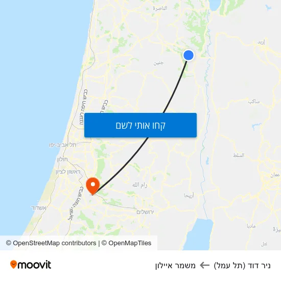 מפת ניר דוד (תל עמל) למשמר איילון