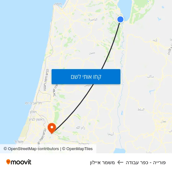 מפת פורייה - כפר עבודה למשמר איילון