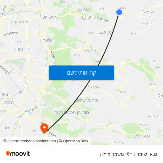 מפת מ.א. שומרון למשמר איילון