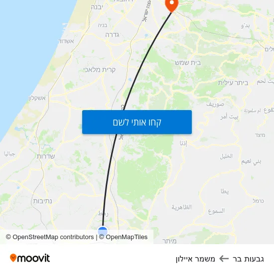 מפת גבעות בר למשמר איילון