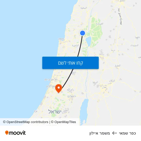 מפת כפר שמאי למשמר איילון