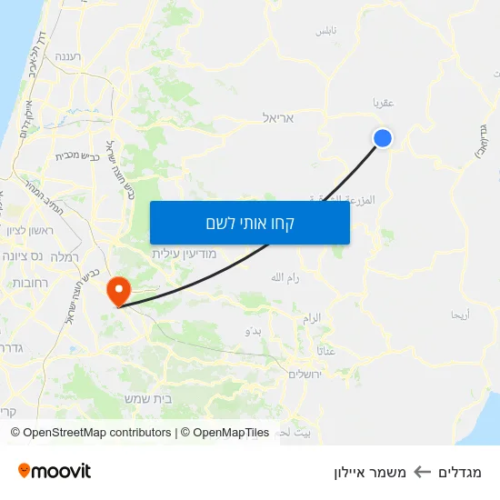 מפת מגדלים למשמר איילון