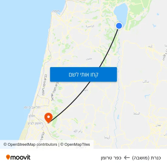 מפת כנרת (מושבה) לכפר טרומן