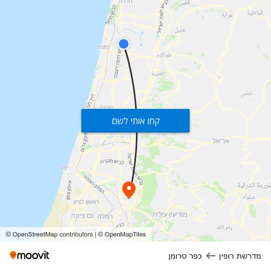 מפת מדרשת רופין לכפר טרומן