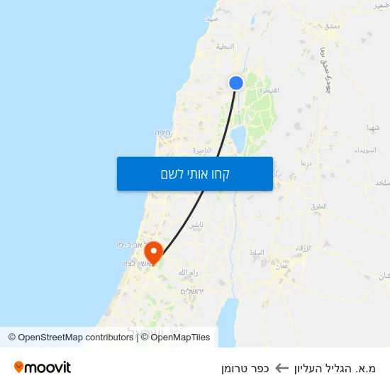 מפת מ.א. הגליל העליון לכפר טרומן