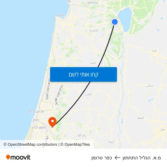 מפת מ.א. הגליל התחתון לכפר טרומן