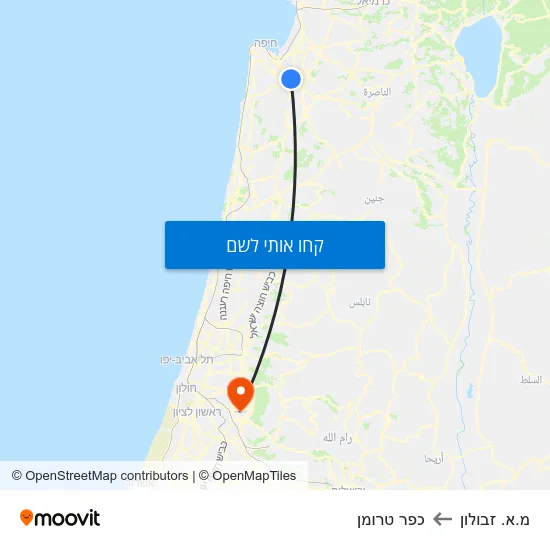 מפת מ.א. זבולון לכפר טרומן