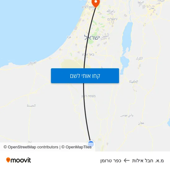 מפת מ.א. חבל אילות לכפר טרומן