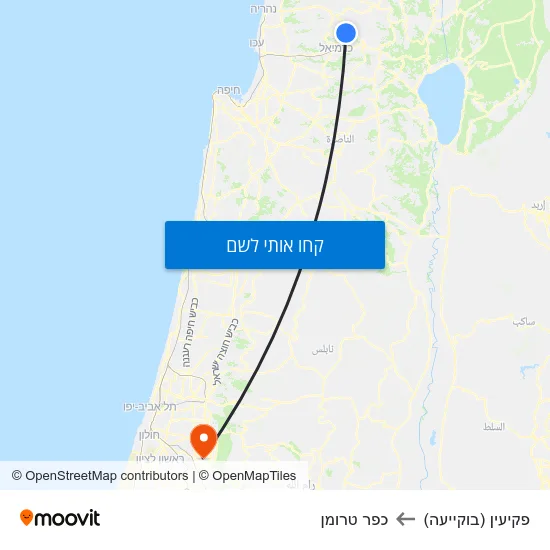 מפת פקיעין (בוקייעה) לכפר טרומן