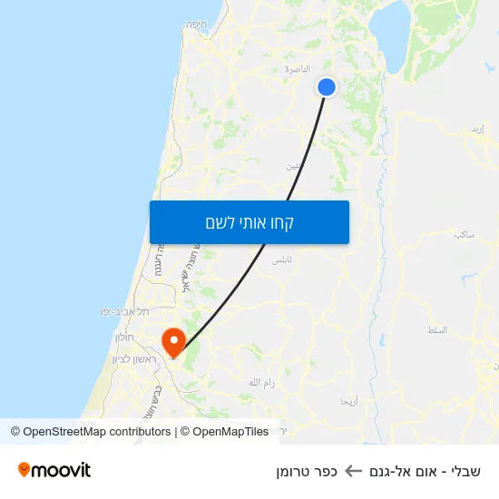 מפת שבלי - אום אל-גנם לכפר טרומן