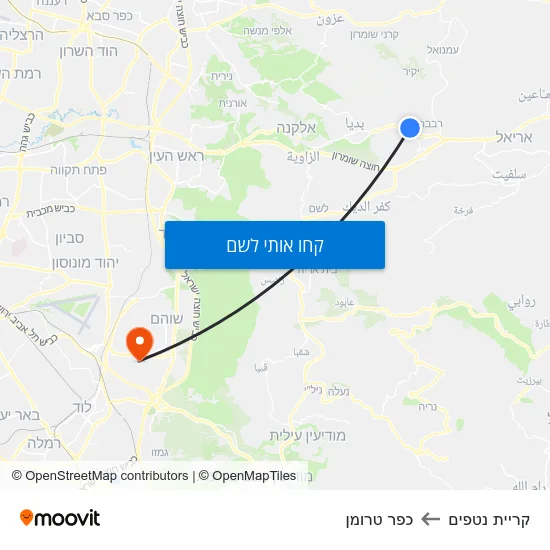 מפת קריית נטפים לכפר טרומן