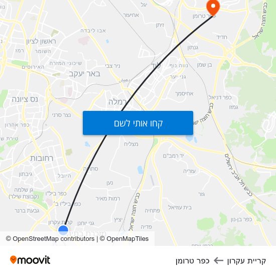 מפת קריית עקרון לכפר טרומן