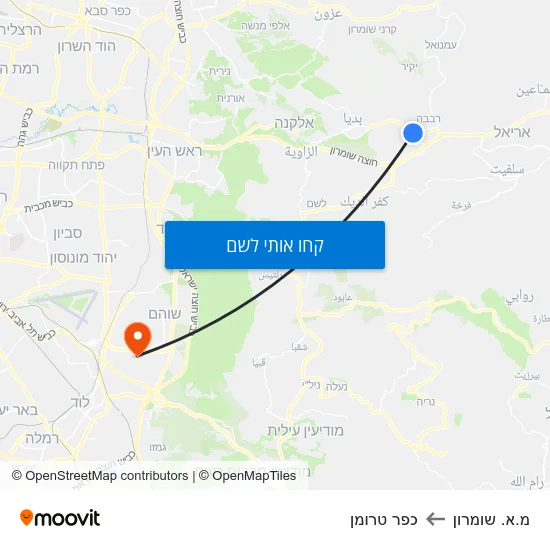 מפת מ.א. שומרון לכפר טרומן