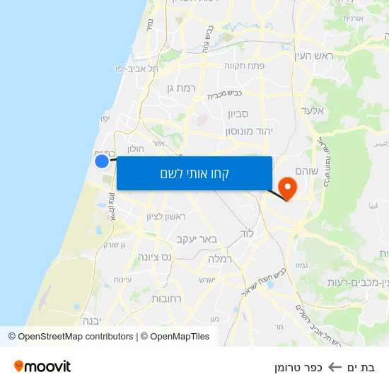 מפת בת ים לכפר טרומן