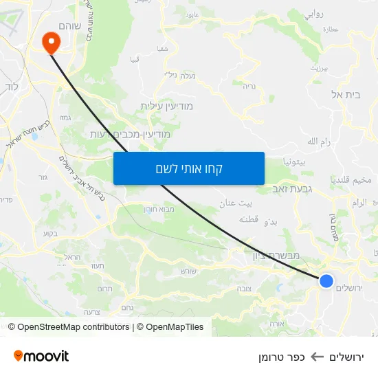 מפת ירושלים לכפר טרומן