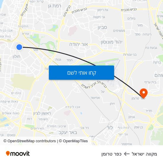 מפת מקווה ישראל לכפר טרומן