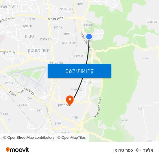 מפת אלעד לכפר טרומן