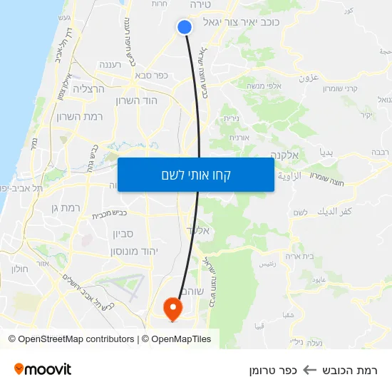 מפת רמת הכובש לכפר טרומן
