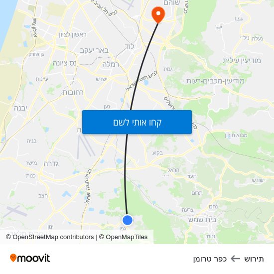 מפת תירוש לכפר טרומן