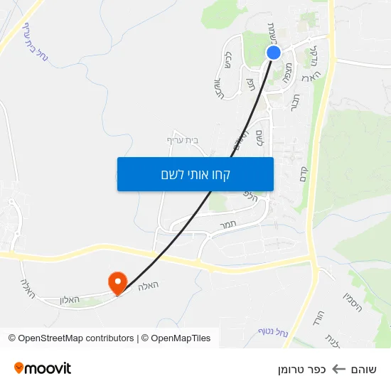 מפת שוהם לכפר טרומן