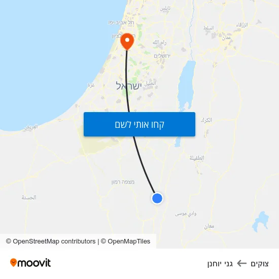 מפת צוקים לגני יוחנן