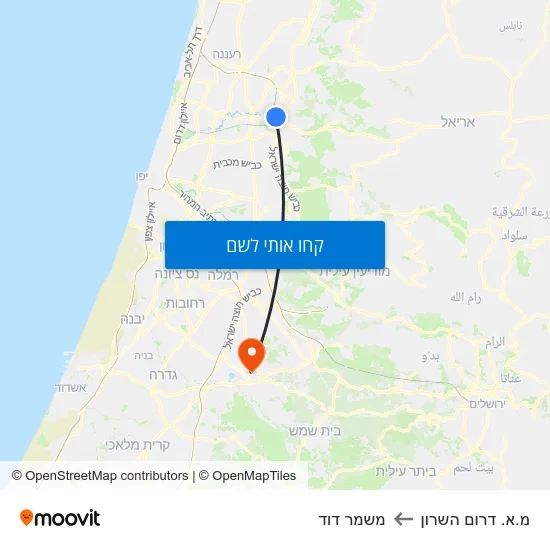 מפת מ.א. דרום השרון למשמר דוד