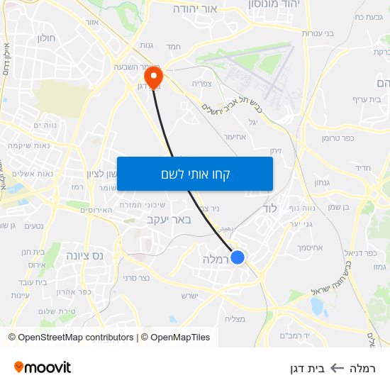 מפת רמלה לבית דגן