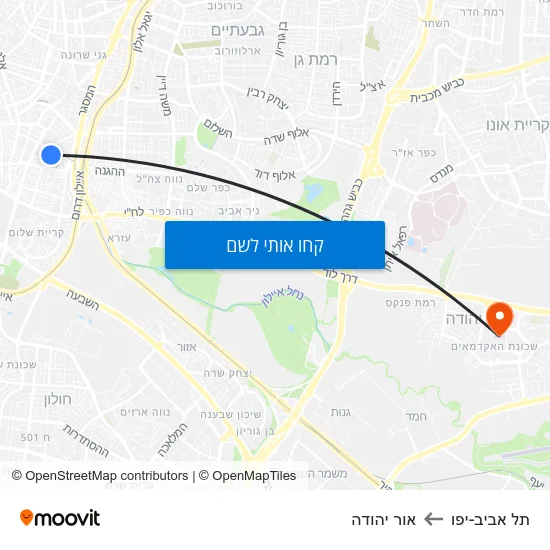 מפת תל אביב-יפו לאור יהודה