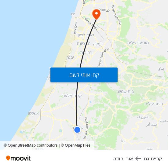 מפת קריית גת לאור יהודה